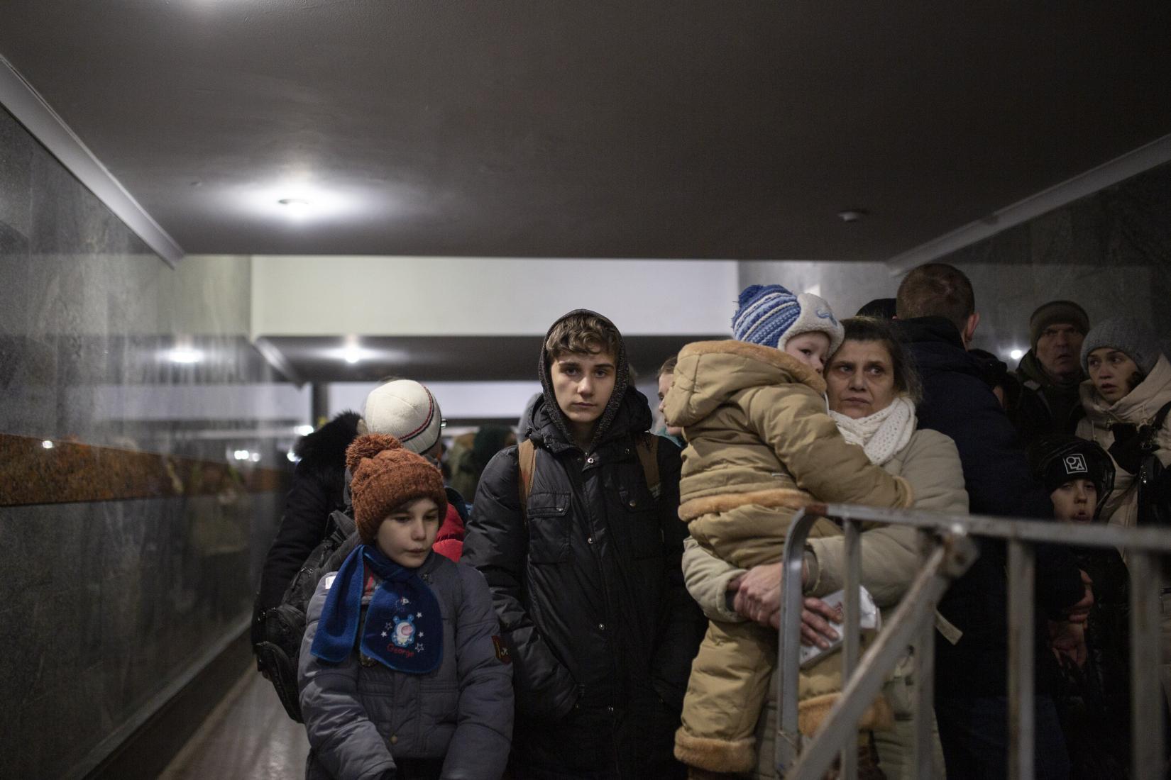 Ukraine. Internally displaced families flee to Lviv to escape conflict further east.
