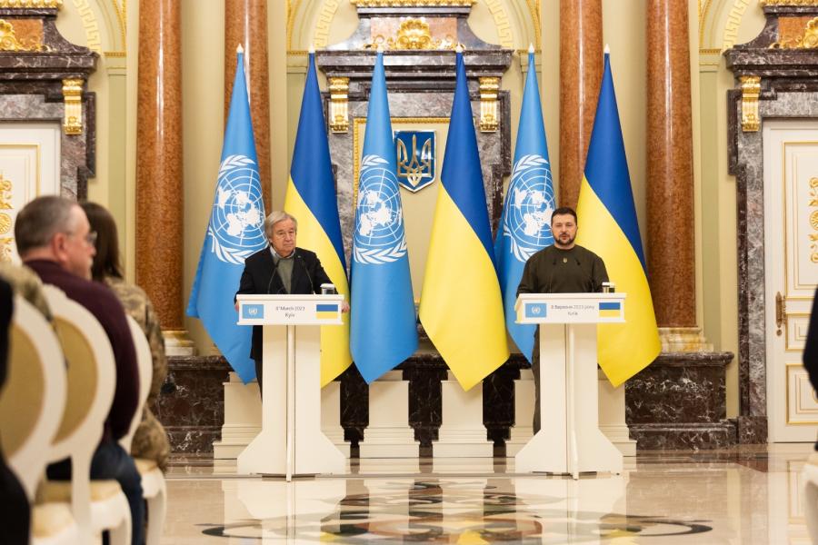 UN SG & Ukraine's President joint press conference
