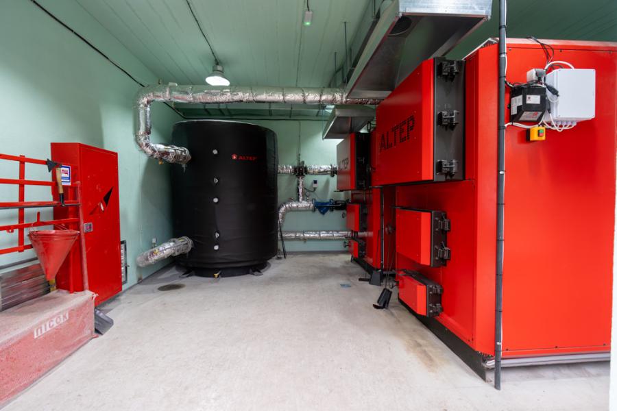 One of the heating units installed in hospital in Chernihiv