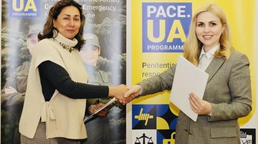 Picture: Ms. Olena Vysotska, Deputy Minister of Justice of Ukraine, and Ms. Harsheth Virk, Head of Office UNODC in Ukraine.